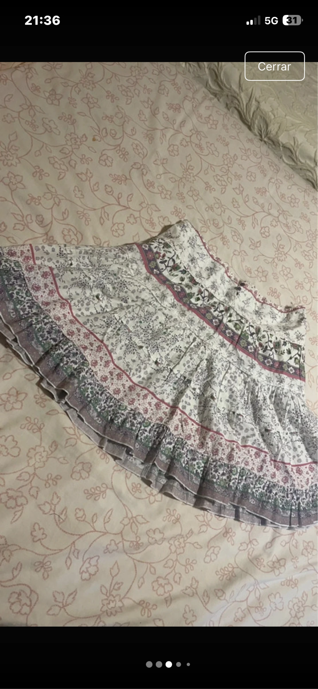 Falda Corta Stradivarius de Volantes con Estampado Floral Boho – photo 2